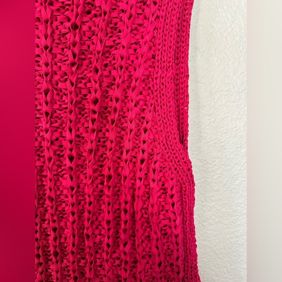Anthropologie Moth Fuchsia Pink Cabled Knit Shell Sleeveless Sweater Tank Size M - Picture 7 of 8